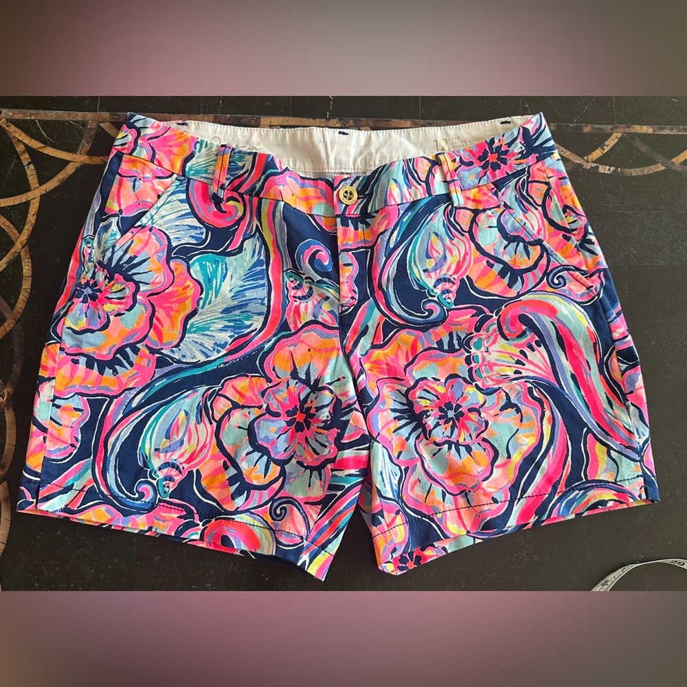 Lilly‎ Pulitzer Jayne Shorts, Size 12, Boho Bateau Nauti Navy, 7” Inseam